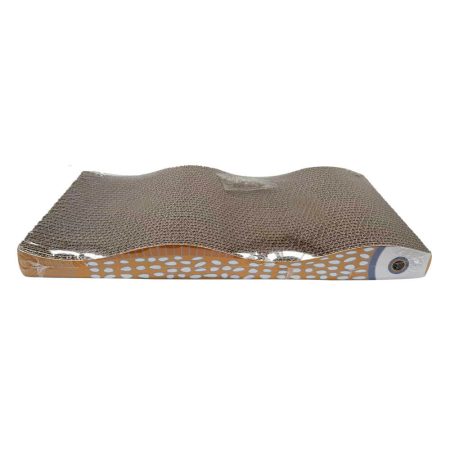 Cat Scratching Board With Yellow Spotted Fish Appearance