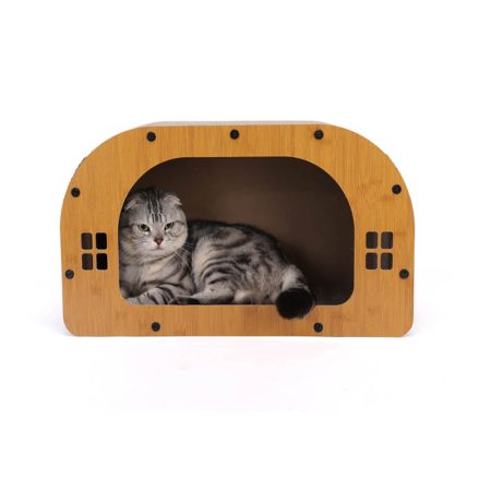 Rounded corner cat bed style scratching board
